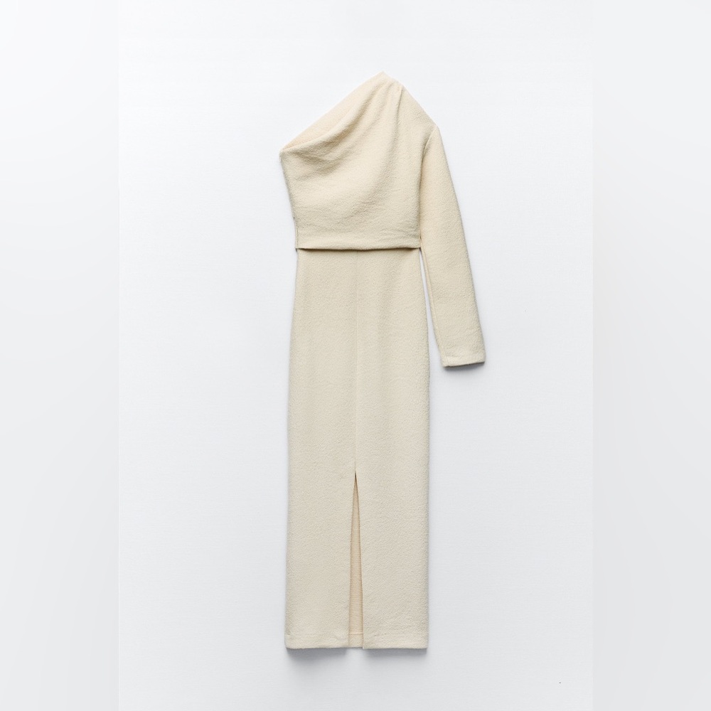 ZARA TEXTURED ASYMMETRIC DRESS - Picture 13 of 16
